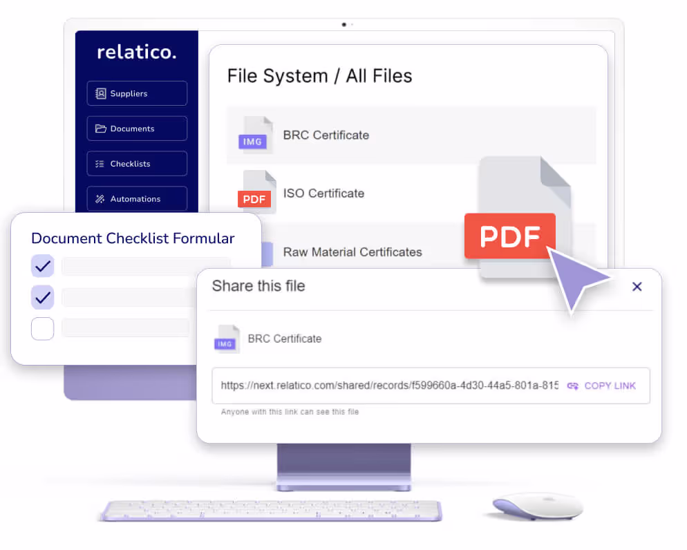 Example of the Supply Chain Documentation Functions of relatico. Relatico is a supplier management software. This Software can be used for LKSG, CSDDD and more.