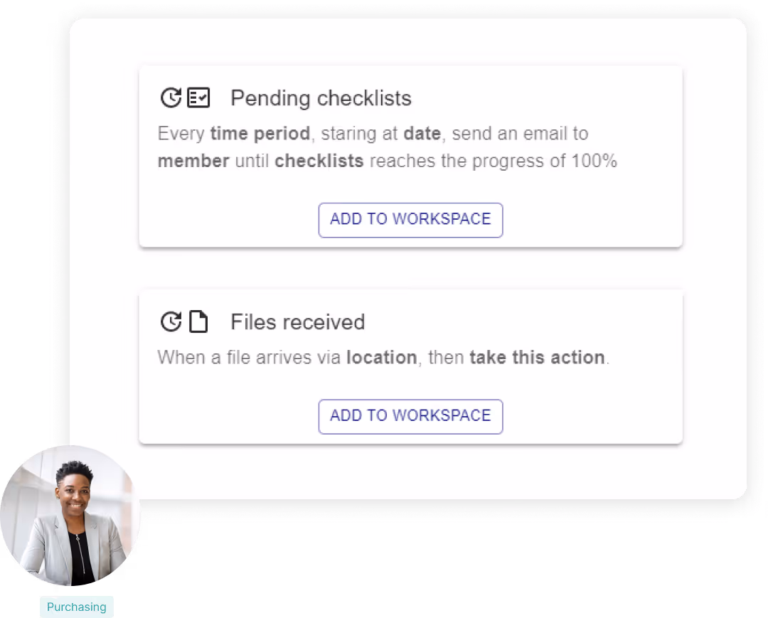 Set automations for your workflows