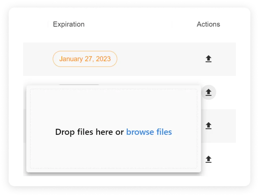 Collect documents from suppliers via shared pages