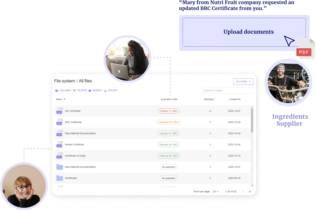Manage and collect your supply chain documentation